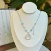 Colgante Pequeño Fresco de Buda de Cristal Natural Cadena para Clavícula de Cristal Shijia Colgante de Calcedonia Collar de Cristal de Nube Propicia