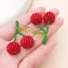 Pingente de Fruta Feito à Mão Cereja Milho Uva Framboesa Charme Corrente de Celular Chaveiro Acessórios Enfeites Tecidos