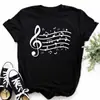 Nueva Camiseta Divertida de Arte de Nota Musical Harajuku Moda Mujer Camiseta