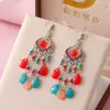 Joyas Daisy 12 Colores Cuentas de Semilla Gota de Agua Pendientes Retro Estilo Corte Pendientes Bohemios de Múltiples Capas Joyería de Yunnan