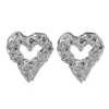 Pendientes grandes redondos de moda estilo europeo y americano, empalmados, con líneas geométricas exageradas y forma de corazón, perfectos para sesiones de fotos