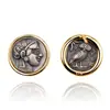 Nuevos Pendientes de Monedas Antiguas de los Doce Dioses Retro Plata de Ley 925 Moda de Gama Alta Atmosféricos Ins Pendientes de Moneda Pendientes