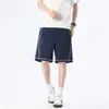Shorts Esportivo Masculino Estilo Americano com Costura Contrastante, Verão Fino, Nicho Solto Reto Cinco Pontos Casuais