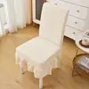 Funda de silla de felpa, adecuada para todas las estaciones, funda elástica para taburete, diseño moderno y simple con respaldo integrado, funda de silla para el hogar de color liso