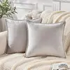 Funda de Almohada de Terciopelo Transfronteriza con Borde en Forma de Concha Funda de Almohada Decorativa Simple de Color Sólido para Sala de Estar Sofá