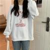 Sudadera Gruesa para Mujer, Estilo Japonés, Estampado Divertido de Dibujos Animados, Cuello Redondo, Forro Polar, Cuello Alto, Holgada, Casual, de Nicho