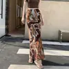 Saia longa feminina estilo francês delicado floral sereia verão novo estilo elegante cintura alta solta emagrecedora meia-saia