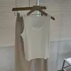 Camiseta sin mangas tipo top de bambú y algodón suave y con caída para mujer, Consciente del diseño, Costura central, Cuello redondo, Hombro ancho, Sin mangas, Ropa interior para Primavera/Verano
