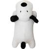 Lindo perro blanco y negro acostado almohada peluche juguete de peluche almohada de dibujos animados muñeco animal almohada para siesta acostado regalo para niña venta al por mayor