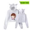 Sudadera de Ombligo Descubierto Periférico de Animación Clannad de la Familia de Tuanzi Sudadera de Otoño con Orejas de Gato Ropa Deportiva para Mujer
