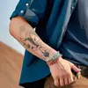 Pegatinas de Tatuaje Herbales Geométricas de Ballena Fresca de Medio Brazo para Hombres y Mujeres Tatuajes Artificiales Jugo Semi-Permanentes Europeos y Americanos Impermeables y de Larga Duración