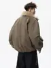 Chaqueta de Algodón con Cuello de Piel de Marca de Moda Zhaoshandiao para Hombre, Abrigo de Algodón Engrosado Estilo Americano de Invierno para Trabajo, Chaqueta Casual Cálida a Prueba de Frío para Exteriores