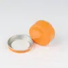80ml Naranja Ventana Transparente Mascota Rosca Caja de Aluminio Arte de Uñas Joyería Almacenamiento Joyería Té Caja de Metal