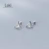 Brincos de prata s925 brincos de pino femininos estilo coreano moda simples triângulo diamante brincos de pino contas de fio brincos de pino G4764