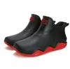 Sapatos impermeáveis moda cano baixo galochas masculinas e femininas coreanas trabalho antiderrapante cano curto galochas estudantes adulto calçados externos botas d'água