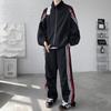 Uniforme Escolar Casual de Primavera para Hombre Traje Casual Estilo Hong Kong Moda Juvenil Estudiante Casual Correa Combinación de Colores Conjunto de Dos Piezas