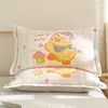 Funda de Almohada de Dibujos Animados Algodón Puro Paquete Individual 100 Gasa de Algodón Funda de Almohada para Niños Par Cubierta Protectora para Núcleo de Almohada 35X55