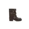 Botas vaqueras occidentales nuevas Otoño/Invierno 2026 para mujer, punta redonda, tacón grueso, caídas, botines cortos, botas tipo jinete adelgazantes con botas para faldas cortas