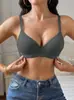 Sutiã de Camiseta Estilo Europeu e Americano Transfronteiriço Lingerie Lisa com Aro Alças Ajustáveis Sutiã Push-Up Sexy da Moda