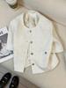 Blazer Beige de Manga Corta Estilo Chanel para Mujer, Modelo Delgado, Nuevo Estilo 2026, Elegante Top Francés de Alta Gama Estilo Maduro