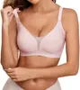Sujetador de Gel sin Cables Lindo Fresco Sujetador de Soporte para Mujer Malla Sexy en V