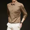 Camisa Casual de Moda de Manga Larga para Hombre Nueva Primavera y Otoño 2024 con Cuello de Solapa Transpirable para Hombres de Mediana Edad y Jóvenes, Versátil y Elegante para el Uso Diario
