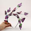 Anel de Flor de Borboleta Mori Super Fada Borboleta Cabelo Hoop Halloween Noiva Headwear Fada Beleza Cabeça Hoop Wreed Novo Acessório de Cabelo para Festa