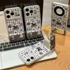 Funda para Teléfono con Soporte para Perro de Cuadros Azules Compatible con iPhone 16 Pro Max Funda para Teléfono Apple 17 Funda de Transformación Instantánea Galvanizada
