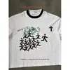 Camiseta de Manga Corta Estampada Estilo Harajuku Europeo y Americano Y2K de Verano, Top de Cuello Redondo, Camiseta Trendy Estilo Calle Oscuro Retro Ins