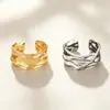 Anillo de Cobre Galvanizado de Diseño Irregular Ajustable Estilo Europeo y Americano de Gama Alta Joyería para Mujer