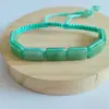 Pulsera tejida multicolor cuadrada transfronteriza Lapislázuli Amatista Ojo de Tigre Pulsera tejida Pulsera tejida piramidal