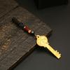 Colgante de llave dorada del año del dragón de latón con doce signos del zodíaco NAFU, llavero, bolso, llave de coche