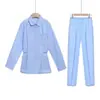 Cardigã estampado gola inferior roupas de enfermeira Hospital médico manga longa macacão dividido roupas de trabalho de inverno roupas de beleza
