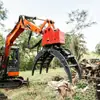 Pinza para Madera para Mini Excavadora, Accesorio para Madera para Excavadora Pequeña, Cubo Pinza para Madera para Microexcavadora de Jardinería y Paisajismo, Pinza para Madera para Microexcavadora
