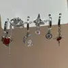 ¡Amor y Espacio Profundo! Techer Conjunto de Pendientes de Ala Oscura Fantasía Dulce Fresco Personalidad de Nicho Pendientes de Cruz Estrella Tendencia