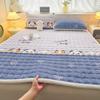 Colchón de Terciopelo de Leche Clase A Colchón Engrosado Cubierta de Cama Colchoneta Kang Juego de Sábanas de Tres Piezas Colchoneta para Cama Dormitorio de Estudiantes Cojín Suave