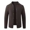 Suéter masculino de lapela Amazon transfronteiriço, jaqueta cardigã de malha casual espessa nova para outono e inverno