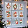 Decoraciones Navideñas Gnomo Corona Roja Pegatina Estática para Puerta de Cristal Ventana Atmósfera Transfronteriza 2027