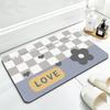 Alfombrilla de baño absorbente de diatomeas, bonita alfombrilla para los pies, cojín para la puerta del inodoro, de secado rápido, antideslizante, venta al por mayor