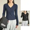 Camisa Base Feminina de Fibra de Bambu, Gola V, Botões Frontais, Manga Longa, Cor Sólida, Estilo Primavera e Outono, Roupa Feminina