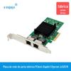 Placa de rede Gigabit Ethernet elétrica dupla PCIe X4 82576 porta RJ45 para computador de mesa