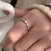 Anillo de Plata de Ley 925 Simple Dulce Fresco Flor Otoño Invierno Nuevo Anillo para Mujer ins Sensación de Alta Gama Anillo de Junta Abierta Ajustable