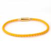 Pulseira de Cordão de Couro de Aço Inoxidável 3,0mm Fivela Resistente ao Desgaste Cordão de Couro Pendurado Fecho de Pressão Usável Ouro Duro Miçangas Cordão de Mão