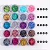 Polvo para uñas con lentejuelas brillantes, glitter láser, set de 12 colores Amazon para DIY facial con lentejuelas, polvo de glitter sin logo