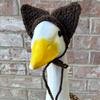 Transfronterizo Nuevo Crochet Hecho a Mano Puro Sombrero Grande de Ganso para Porche Americano Traje Ropa Moda Creativa Ropa para Mascotas