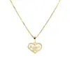Suministro transfronterizo de diseño INS simple amor MAM colgante cobre plateado 18K circón collar de mujer collar al por mayor