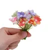 4 cabezas de flor de seda artificial con teñido degradado, cabezas pequeñas de flor de ciruelo para tocados de boda hechos a mano DIY, pequeños ramos de flores artificiales al por mayor