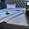 Verão Ice Silk rattan tapete moderno simples cama chapéu tapete bordado roupa de cama 1.5m1.8m esteira duas ou três peças conjunto