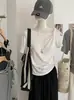 Camiseta de Manga Corta con Hombro Descubierto y Cuello Asimétrico Kekezoon 2026 Nuevo Estilo de Verano Holgada Adelgazante Top de Hombro Derecho Venta al por Mayor 7882