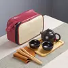Juego de té Kung Fu portátil para viaje, traje, tetera mini simple, regalo de mano para bienes raíces de negocios, LOGOTIPO